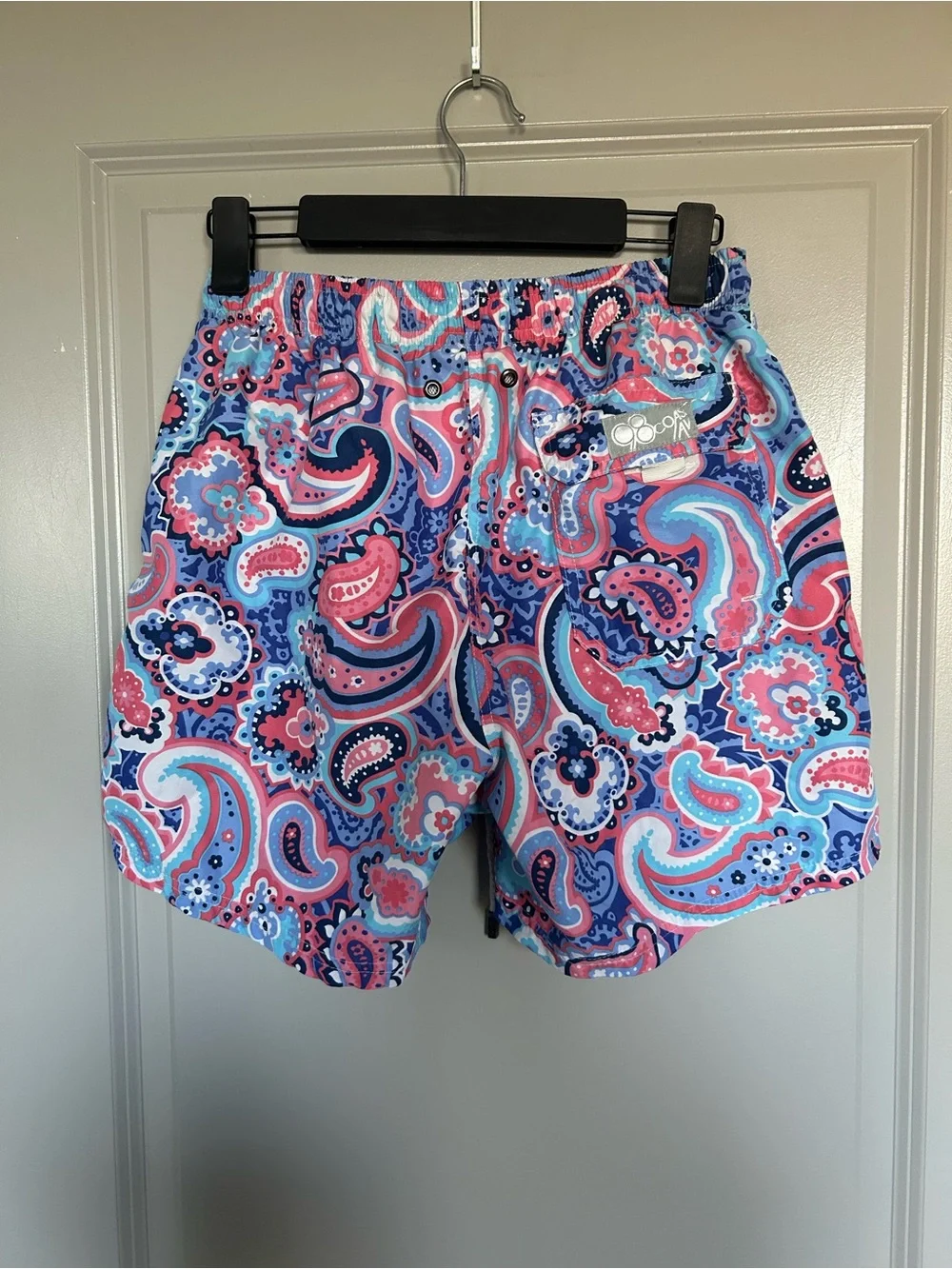 Set of 2 Men's Coral Pink Starfish and Paisley SwimTrunks by 98 Coast Ave